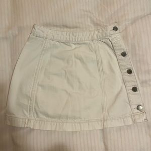 White Topshop denim mini skirt